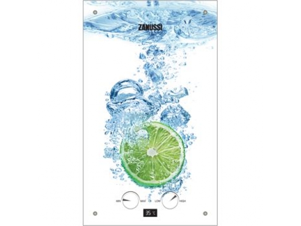Газовый проточный водонагреватель Zanussi GWH 10 Fonte Glass Lime серии Fonte Glass